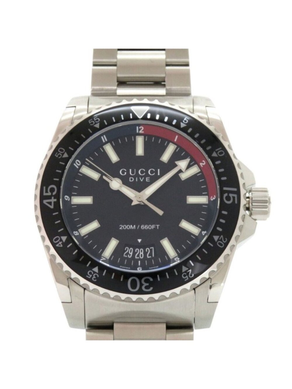 Gucci Dive 136.2 SS Black Quartz Watch Dial